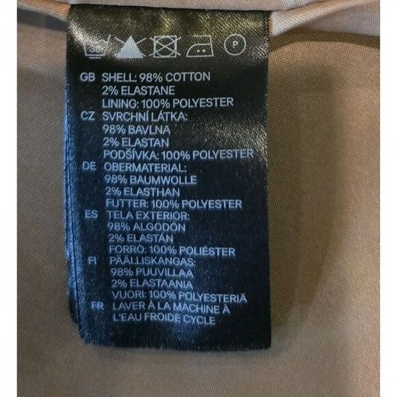 H&M Button Front Belted Black Lined Jacket Womens 12 Pockets Military Cotton Lar - Picture 7 of 10